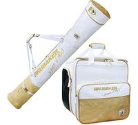 Brubaker 'San Maurizio' Borsa Porta Scarponi con Scomparto Casco et Sacca da Sci - Colore Blanco/Oro - 170 cm