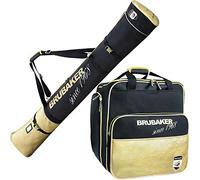 Brubaker 'San Maurizio' Borsa Porta Scarponi con Scomparto Casco et Sacca da Sci - Colore Nero/Oro - 190 cm