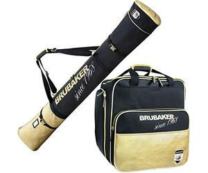 Brubaker 'San Maurizio' Borsa Porta Scarponi con Scomparto Casco et Sacca da Sci - Colore Nero/Oro - 190 cm
