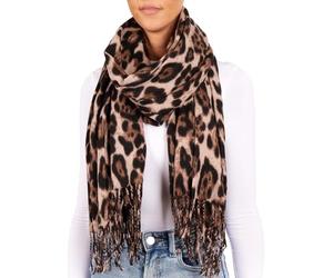 Brubaker Sciarpa da Donna Cashmirillo con Motivo Leopardato - 70 x 200 cm - Calda, Accogliente e Oversize - Sciarpa in Lana Leo per l' Autunno e l' Inverno con una Morbida Sensazione di Cachemire