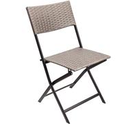 Brubaker Sedia da Giardino Toskana - Sedia Pieghevole in Polirattan Impermeabile e Robusta - Sedia da Balcone - Sedia da Campeggio per Giardino Balcone Terrazza - Sedia da Bistrot - Grigio Marrone