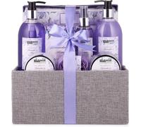 BRUBAKER Set beauty da bagno e doccia lavanda & menta - Set regalo in 12 pezzi