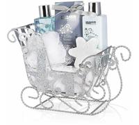 BRUBAKER Set Benessere Beauty in Comoda Slitta di Natale in Argento - 6 Pezzi