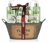 BRUBAKER Set da Bagno e Doccia Aloe Vera - Set Regalo, 11 Pezzi in Mini Vasca da Bagno Vintage - Color Rame