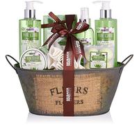 BRUBAKER Set da Bagno e Doccia Aloe Vera - Set Regalo, 11 Pezzi in Mini Vasca da Bagno Vintage - Color Rame
