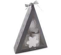 BRUBAKER Set da Bagno 'Piramide' - Set da 4 Pezzi Confezione Regalo in Argento