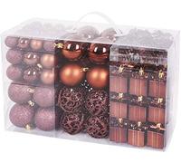 Brubaker Set di 101 Accessori Decorativi per L'Albero di Natale - addobbi Natalizie in Color Marrone - Diverse Forme di Palline ed Un Puntale per Albero di Natale