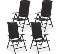 Brubaker Set di 4 Sedia da Giardino Milano - Sedie con Schienale Alto Pieghevole - Schienale Regolabile in 8 Posizioni - Alluminio - Resistente alle Intemperie - Antracite
