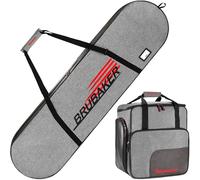 BRUBAKER Set di borse da snowboard - Velocity Performance - Borsa da snowboard con tasca per stivali, borsa da snowboard e borsa per scarpe da snowboard con scomparto per casco, colore nero e grigio
