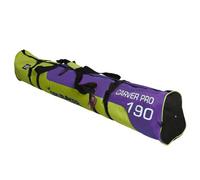 BRUBAKER Ski Borsa 'Carver PRO 2.0' Sacca da Ski Imbottita con Cerniera Giallo-Verde/Viola 190 cm