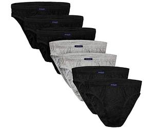 Brubaker Slip Intimo Uomo - Miscela di Cotone - 7 Paia - 3X Nero / 2X Antracite / 2X Grigio Gr. L