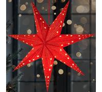 BRUBAKER Stella di Natale a LED da appendere, 60 cm, stella di carta