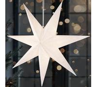 Brubaker Stella di Natale da 60 cm per Interni - LED da Appendere - Luminosa 3D per Decorazione Natalizia - Illuminabile con Batteria - Bianca