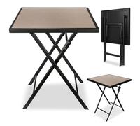 Brubaker Tavolo da Giardino Bergamo - 58 x 58 cm Tavolino da Balcone Resistente alle Intemperie in Metallo con Aspetto Pietra per Balcone, Terrazza - Beige