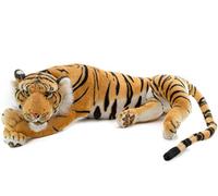 Brubaker Tigre Coccolone Giocattolo Marrone 60 cm - Sdraiato Peluche Giocattolo di Peluche Realistico - Re della Giungla