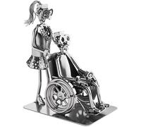 BRUBAKER Vite Uomo Infermiere con Autista Sedia a Rotelle - Fatto a Mano in Ferro Figura Uomo di Metallo - Metallo Figura Regalo per Infermieri, Infermieri Geriatrici e Infermiere