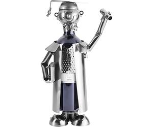 Brubaker Wine Bottle Holder Wine Bottle Holder Esame Finale Esame Deco Oggetto Metallo Bottle Stand con Biglietto di Auguri per Vino Presente