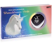 BRUBAKER Wunschtraum Wunschperle Collana con ciondolo unicorno + Conchiglia con vera perla come set regalo gioielli, Perla, Perla