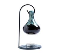 Bruccini Olio Essenziale Ceramica Appennata Bruciatori Olio Essenziale Aromaterapista Porta Candele Tealight Con Supporto In Ferro Decoro Caloroso Cera Sciolta