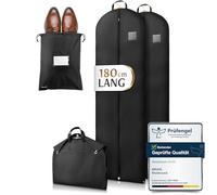 Bruce.® 2x Borsa Porta Abiti da Viaggio 180 x 60cm inkl 1x Sacchetto per Scarpe, Custodia Abiti con Cerniera Antitarme, Copriabiti da Armadio Antipolvere 120 GSM, Porta Abito da Viaggio Uomo e Donna