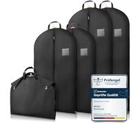 Bruce.® 4x Borsa Porta Abiti da Viaggio, 2x 100x60cm e 2x 120x60cm, Custodia Abiti con Cerniera Antitarme, Copriabiti da Armadio Antipolvere 120 GSM, Porta Abito da Viaggio Uomo e Donna