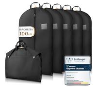 Bruce.® 5x Borsa Porta Abiti da Viaggio 100 x 60cm, Custodia Abiti con Cerniera Antitarme, Copriabiti da Armadio Antipolvere 120 GSM, Porta Abito da Viaggio Uomo e Donna