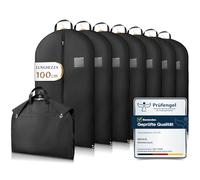 Bruce.® 7x Borsa Porta Abiti da Viaggio 100 x 60cm, Custodia Abiti con Cerniera Antitarme, Copriabiti da Armadio Antipolvere 120 GSM, Porta Abito da Viaggio Uomo e Donna