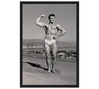 Bruce Bellas of La - Vintage Physique Maschio Ed Fury Muscle 196s Bodybuilding Beach Pose - 17, X 22, Fine Art Print-1 Retro Cornice Decorativa e Stampa artistica Quadro Moderno Famiglia Camera da
