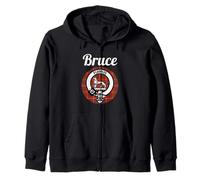 Bruce Clan - Cappotto Scozzese con Nome Scozzese Felpa con Cappuccio