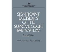 Bruce E. Fein Significant Decisions of the Supreme Court (Tascabile)