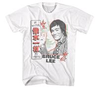 Bruce Lee - Be Acqua Stagno Scena - Bianco Stampa Frontale Manica Corta Adulto