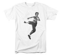 Bruce Lee - Calcio In Volo - Maglietta Corto Maniche Unisex Per Adulto - Bianca