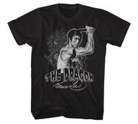 Bruce Lee - Drago E Nunchaku - Classici Americani - Nero Solido Adulto Corto S