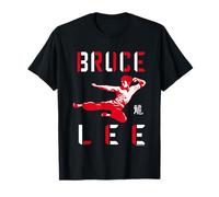Bruce Lee Flying Kick Shadowed Face Shot Maglietta