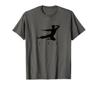 Bruce Lee Flying Kick Silhouette Logo Maglietta