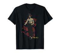 Bruce Lee Full Body With Red Dragon Vintage Portrait Maglietta