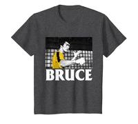 Bruce Lee Gioco della Morte Pugno Chiuso Bambini Maglietta, Bambini, Grigio Scuro, 12 Anni