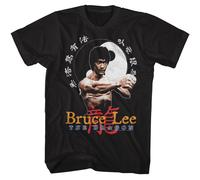 Bruce Lee - il Drago - American Classici - Solido Nero Adulto Manica Corta T-Sh
