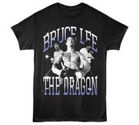 Bruce Lee - Il Drago - Classici Americani - T-Shirt Nera Da Uomo A Maniche Corte