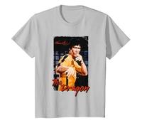 Bruce Lee Il Drago Gioco della Morte Retro Bambini Maglietta, Bambini, Argento, 4 Anni