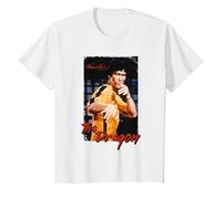 Bruce Lee Il Drago Gioco della Morte Retro Bambini Maglietta, Bambini, Bianco, 10 Anni