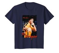 Bruce Lee Il Drago Gioco della Morte Retro Bambini Maglietta, Bambini, Navy, 8 Anni