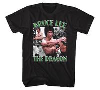 Bruce Lee - Il Duro Collage - T-Shirt Manica Corta Da Uomo - Nera - 100% Cotone