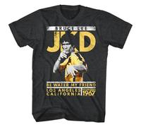Bruce Lee Jay Kay Dee T-Shirt Manica Corta Heather Nero Maglia Girocollo