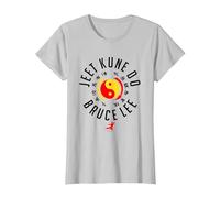 Bruce Lee Jeet Kune Do Chest Logo Maglietta, Donna, Argento, XXL