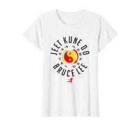 Bruce Lee Jeet Kune Do Chest Logo Maglietta, Donna, Bianco, S