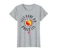 Bruce Lee Jeet Kune Do Chest Logo Maglietta, Donna, Grigio Melange, S