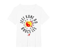 Bruce Lee Jeet Kune Do Chest Logo Maglietta, Donna Plus-Size, Bianco, 2X
