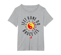 Bruce Lee Jeet Kune Do Chest Logo Maglietta, Donna Plus-Size, Grigio Melange, 2X