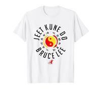 Bruce Lee Jeet Kune Do Chest Logo Maglietta, Uomo, Bianco, S